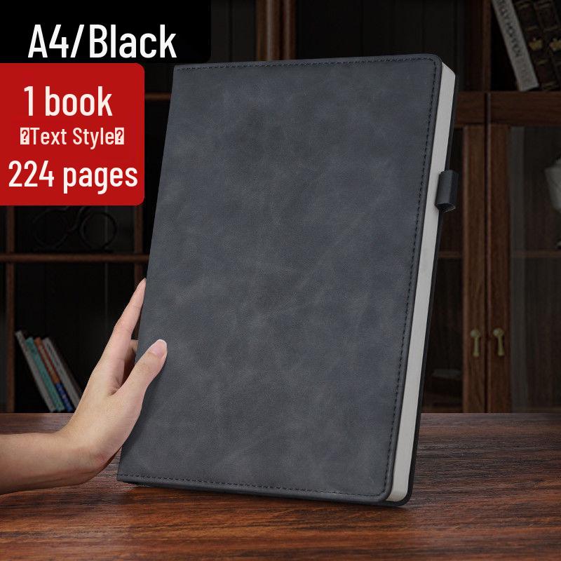 Extra Thick Soft Leather Business Meeting Notebook, Large Size