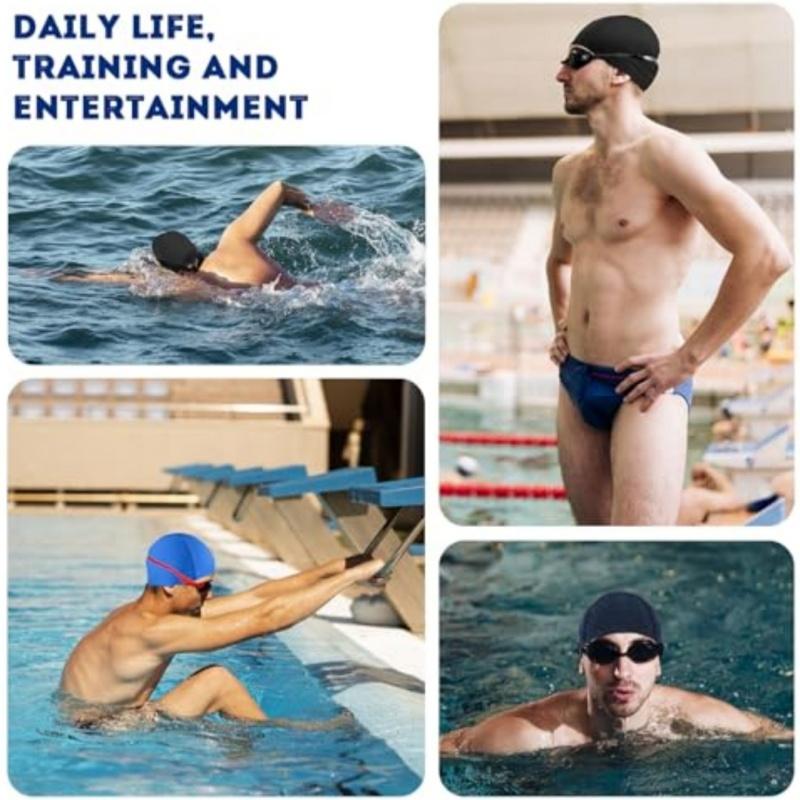 Swimming cap, high elasticity, comfortable and breathable adult universal solid color swimming cap