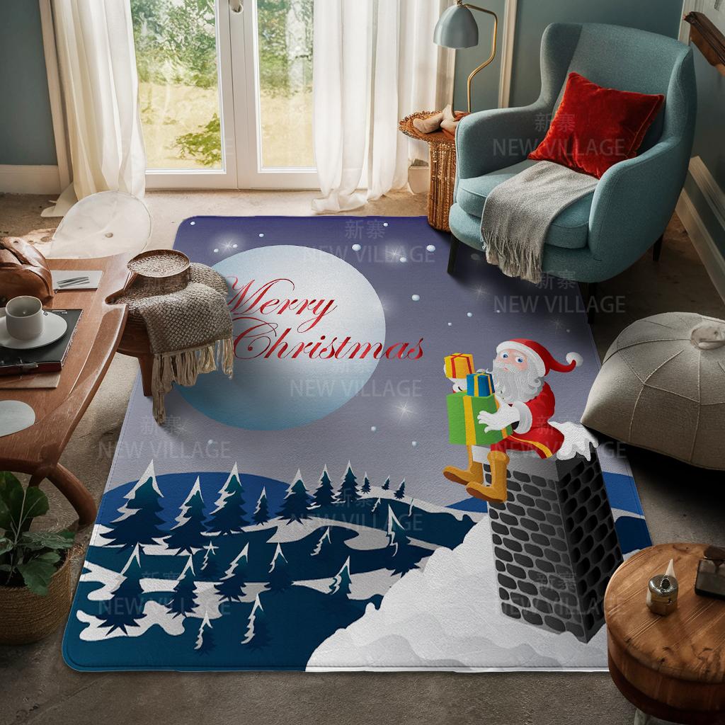 Hauseingangsteppich Fußmatte Haustür Wohnzimmer Bad Fuß Badezimmer rutschfest wasserabsorbierend Teppiche Bad Frohe Weihnachten Winter