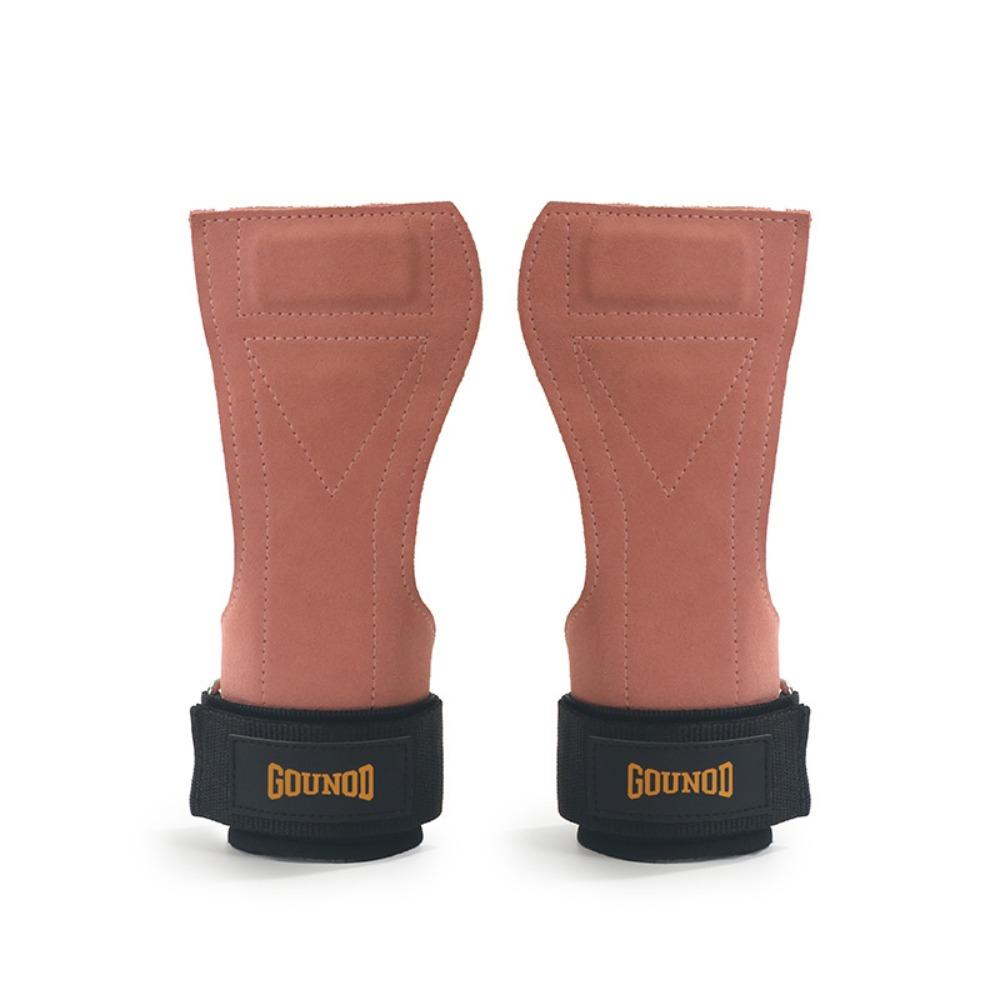 1 Pair Heavy Duty Weight Lifting Grip Pads Anti-Slip Fitness Gloves Wrist Pad Sports Training розовый