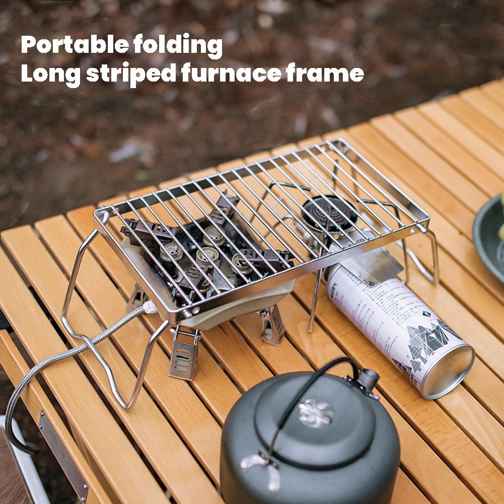 Stainless Steel BBQ Grills Practical Camping Storage Shelf For Hiking Picnic