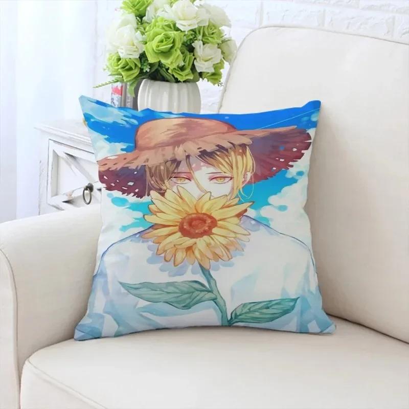 Față de pernă decorativă de lux pentru casă, pentru mașină, sufragerie, canapea, cu model Fata cu floarea-soarelui