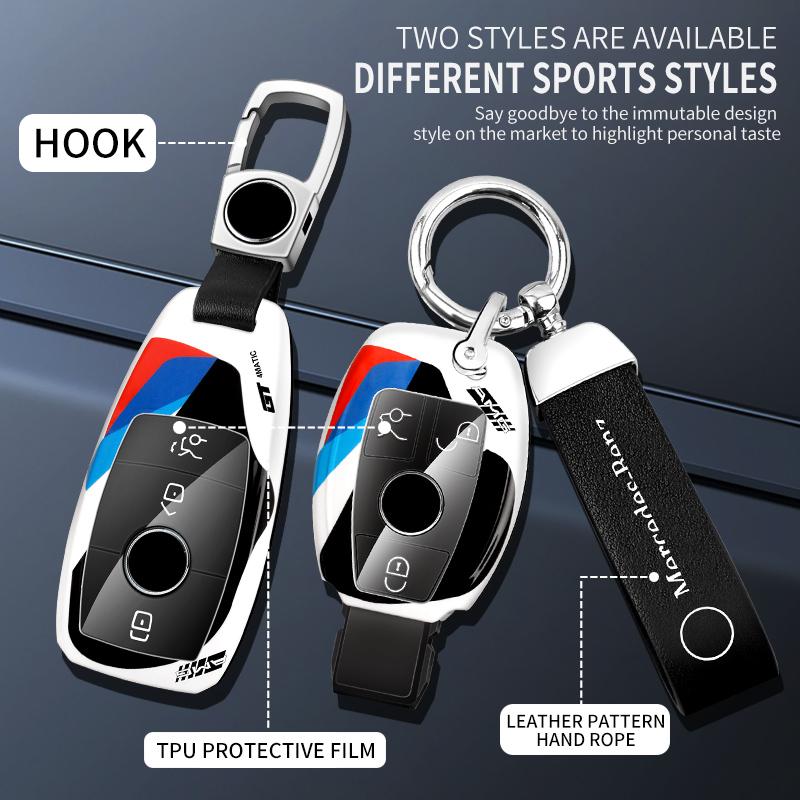 Hub Cap HOT ABS Car Key Case Cover Shell Fob For Mercedes Benz A C E S Class W204 W205 W212 W213 W176 GLC CLA AMG W177 Auto Accessories DL1