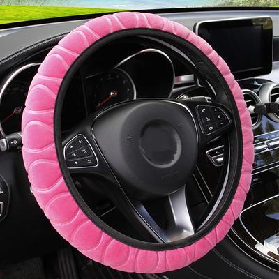 Car Steering Wheel Covers Soft Winter Warm Plush Steering Wheel Cover for Women Car Styling Auto Interior Decoration 37-39CM