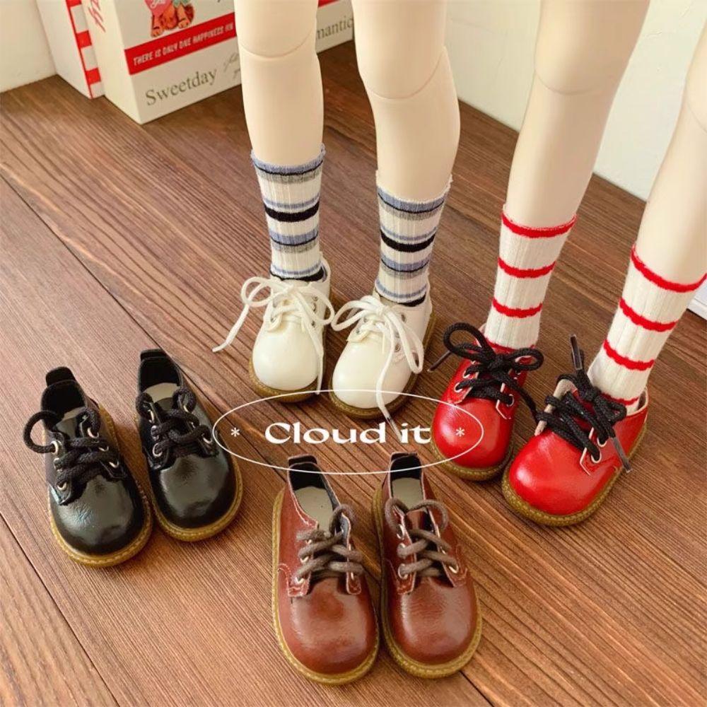 Black Brown Doll Leather Shoes Casual Wearing Doll Boots Fashion 1/4 BJD Shoes  Doll Accessories
