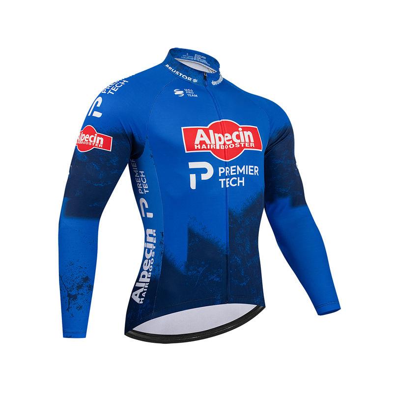 Alpecin New Team Breathable Long Sleeve Men Cycling Jersey Set MTB Bike Clothing Autumn Bicycle Clothes Maillot Ropa Ciclismo