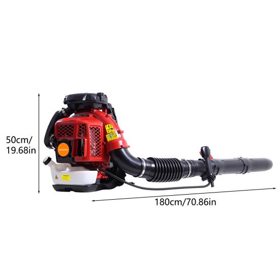 2-Stroke Engine 900CFM Air Volume 2.3L Tank Leaf Blower 80CC Gas Powered Backpack Snow