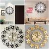 Metal Frame Wall Clock Iron Flower Wall-mounted Clock Elegant Decorative Clock  Kitchen