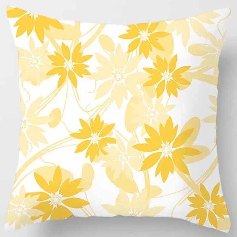 Fashion Yellow Decorative Pillowcase, Living Room Sofa Office Seat Waist Cushion  Cover  Aesthetic Home Decoration