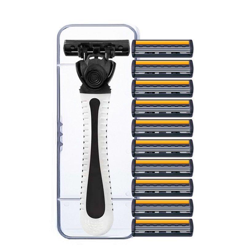 Upgraded 3-Layer Manual Razor for Men - Precision Shaving Blade for Beards and Hair
