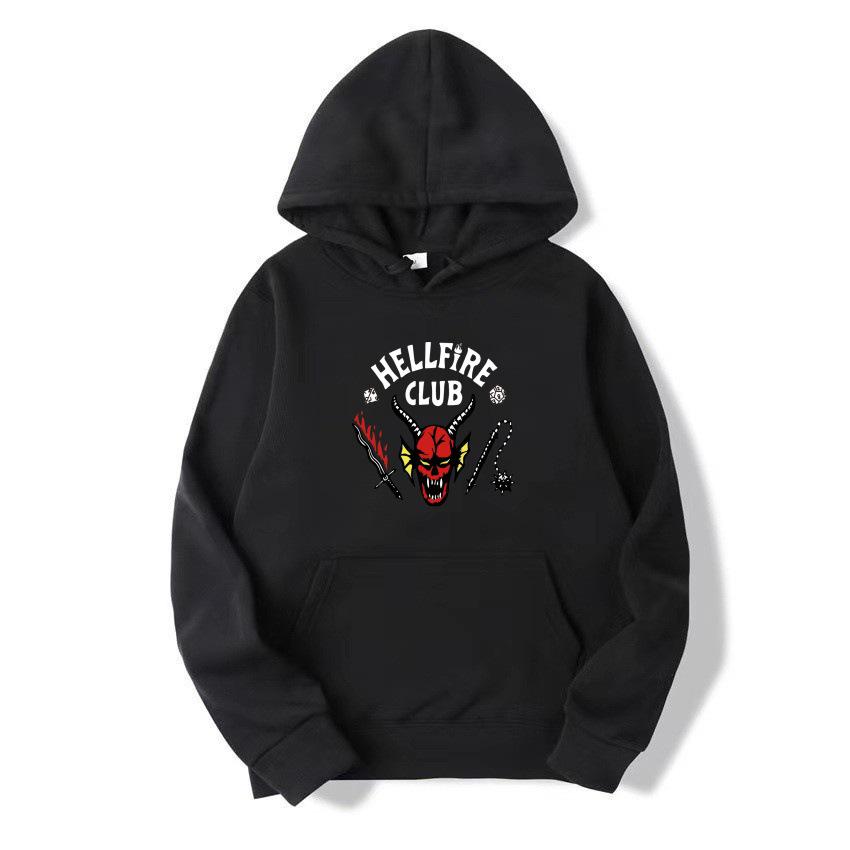 2025 Kids' Stranger Things Hellfire Club Fleece Hoodie for Autumn/Winter