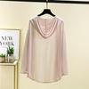 Women's Summer Tencel Hooded Cardigan - Solid Color Long Sleeve Shawl, Loose Plus Size AC Shirt Jacket