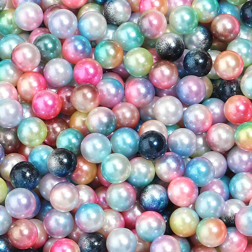50-500pcs 3/4/5/6/8/10/12mm ABS No Hole Imitation Pearl Beads Colorful Round Loose Spacer Beads For DIY Jewelry Making Supplies