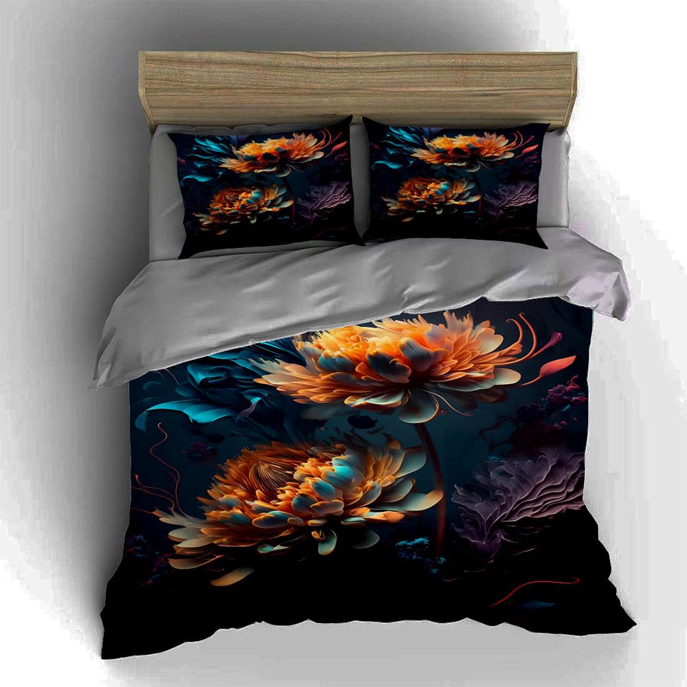 Elegante vivacità floreale. Biancheria da letto Set copripiumino Copripiumini Federe regali (1 * Copripiumino 2 * Federe, senza piumino)