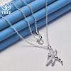 925 Sterling Silber AAA Zirkon Libelle Anhänger Halskette Schmuck