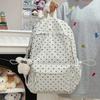 Nylon Zipper Large Capacity Backpack 2026 Hot Sale Dots Versatile Casual Bags for Women Fashionable Sewing Thread School Bags