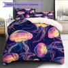 Colorful jellyfish  Pattern Bedding Quilt Set Quilt Cover Pillowcase Home Decoration  Gift (1 * duvet cover + 2 * pillowcase, without core)