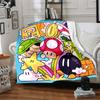 1pc Mario Adventure Flannel Blanket, Soft Skin Friendly with Digital Printing, Various Sizes Available for Family, Friends, Birthday