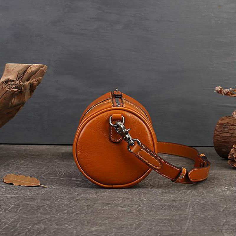 Johnature Geantă de pernă pentru femei din piele naturală, de culoare solidă, naturală, moale, de umăr și genți crossbody