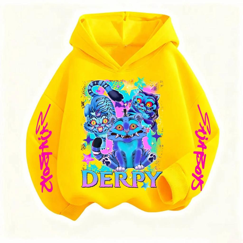 2026 New K-pop Devil Hunter Children's Hooded Sweatshirt Cute Girls' Casual Top Cartoon Printed Boys' Sweatshirt