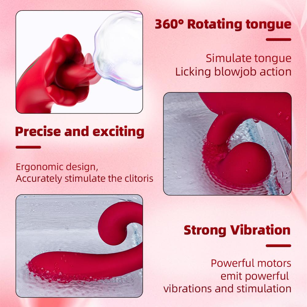 3 in 1 Zungenleck-Vibrator für Frauen Klitoris G-Punkt Stimulator Geschwindigkeiten Vagina Nippel Massagegerät Erotisches Sexspielzeug Erwachsenenshop