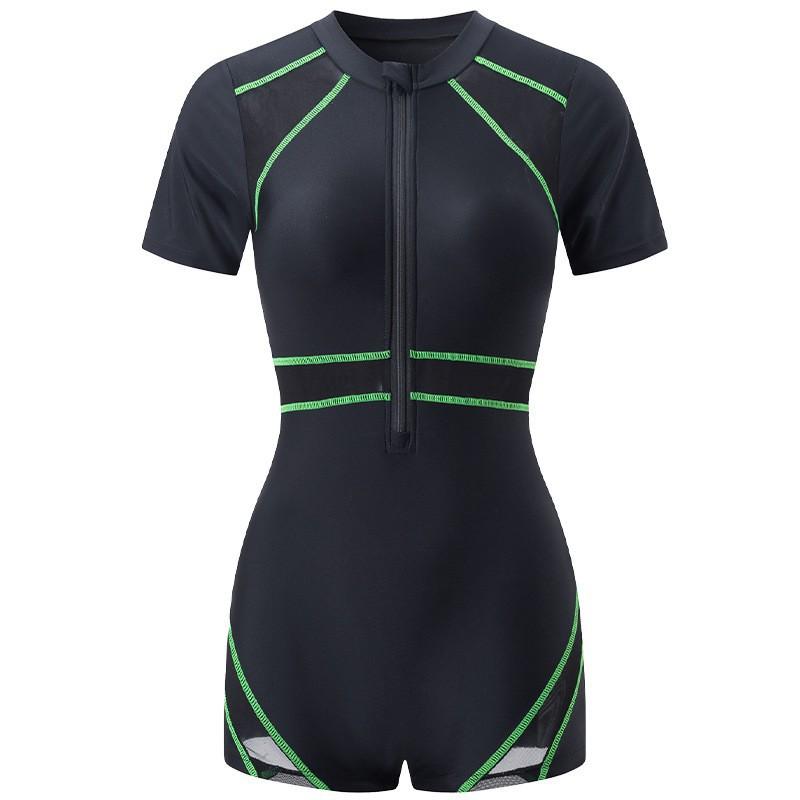 One-piece Boxer Swimsuit Women's Swimming Pool Racing Sports Surfing Suit Conservative Hot Large Size