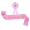 Mummy-to-Be Sash & Daddy-to-Be Badge Corsage Set for Baby Shower