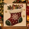 Kit di Artigianato per il Relax Fai da Te Pittura con Diamanti di Natale Kit Artistico con Cornice in Legno, Artigianato Decorativo, Ghirlanda/Babbo Natale Diamante Adulti Claus/Albero di Natale