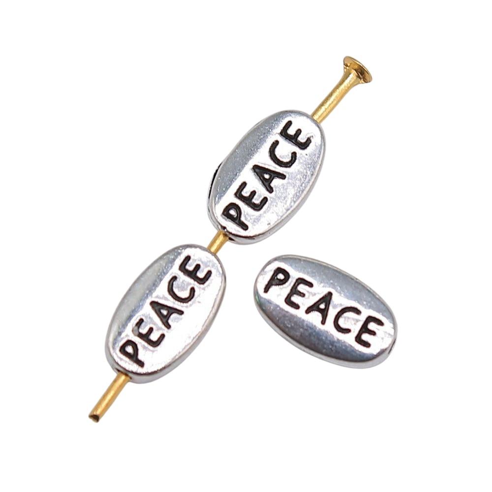 

40шт Мир Маленькие дыры Бусины Бусины Античное серебро Цвет Цинковый сплав 10X6mm