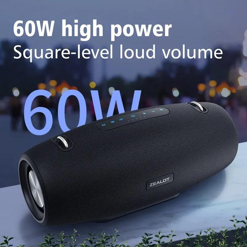 Zealot-S67 60W Portable Bluetooth Speaker Outdoor Party Speaker Big Loud Speaker Excellent Bass Performace 3D Speaker