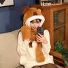 Cute Capybara Hat, Scarf and Gloves Three-in-one Capibala Guinea Pig Autumn and Winter Warm One-piece Three-piece Set