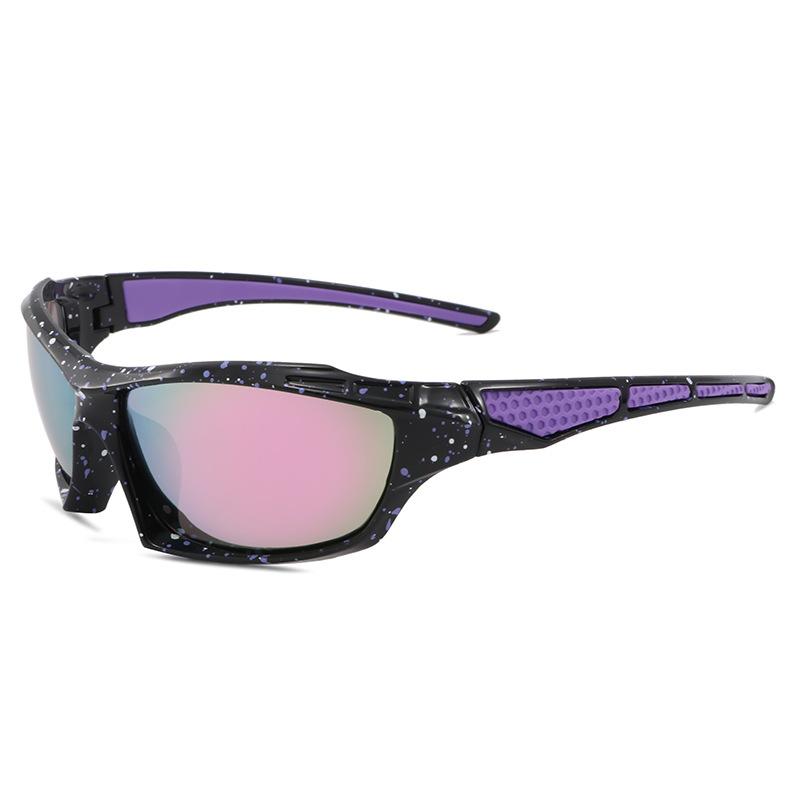 New cycling sunglasses mountaineering bicycle color film silicone foot sunglasses men's and women's high-end windproof outdoor glasses