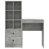 Desk with Drawers and Shelf 2 pcs Concrete Grey