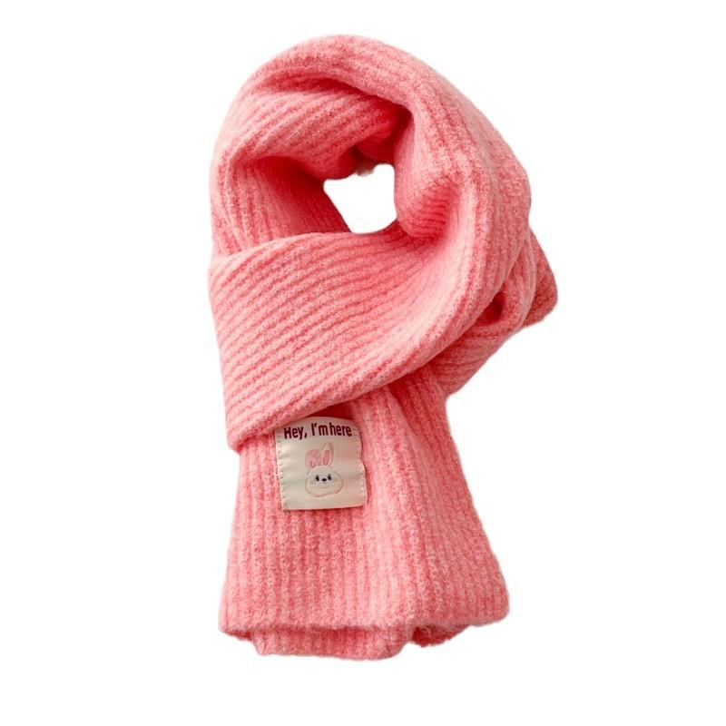 Money Rabbit Boundless, Wool-containing New Scarf Women's Autumn and Winter Korean Version Versatile Cute Girl Student Neck Scarf