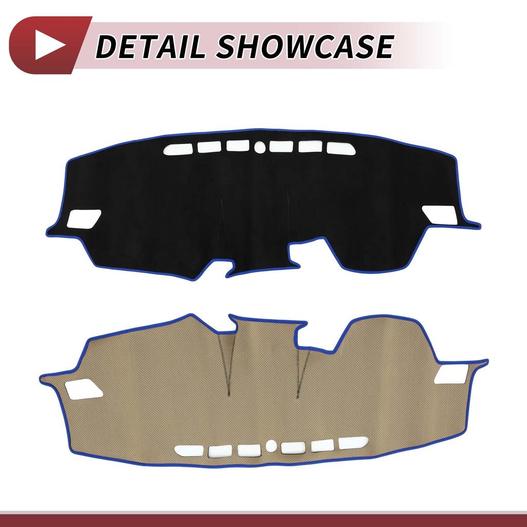 HEROFFIX Dashboard Mat for Toyota Raize A200A and Daihatsu Rocky Interior Dashboard Cover with Sun and Scratch Suede Black with Blue Custom Parts and