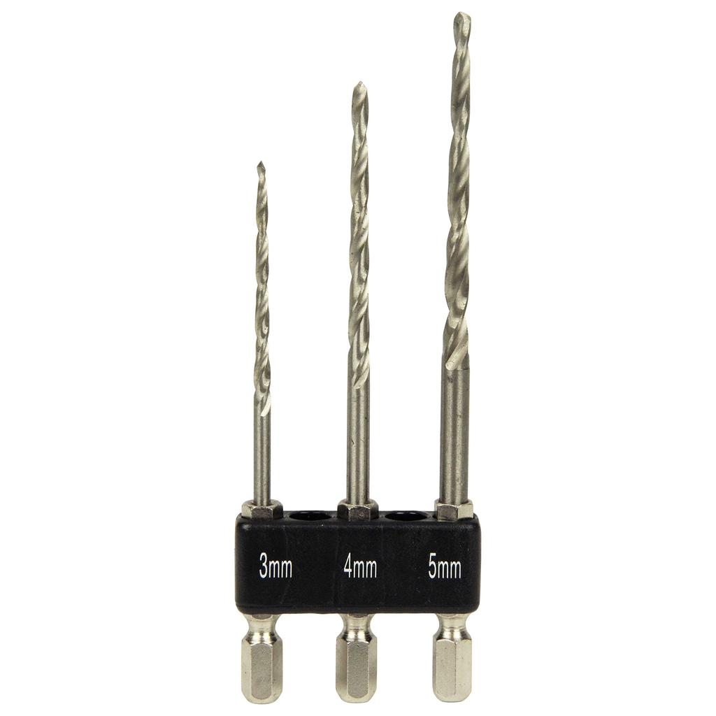 SK11 Steel Pilot Drill Hex High-Speed Set, Shank, 3.0, 4.0, 5.0mm