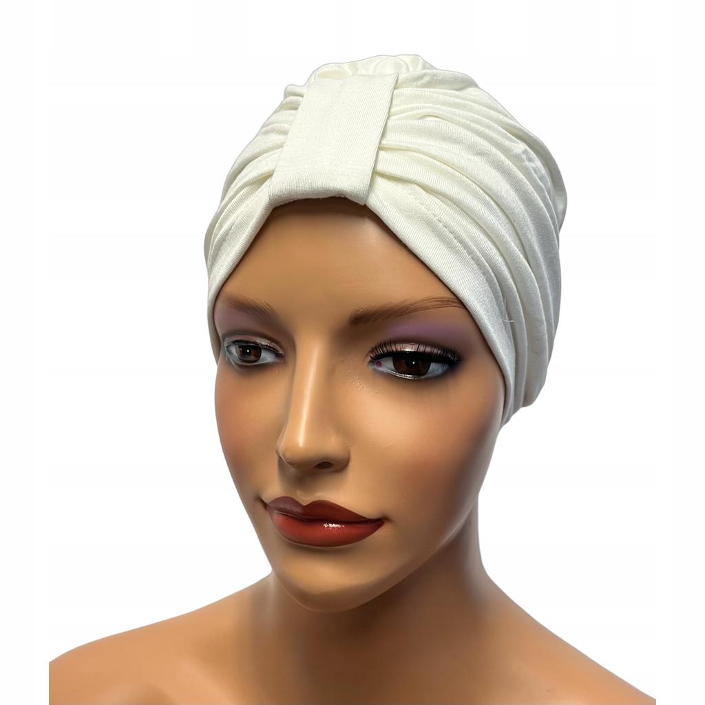 Turban Damski Emma Ecru Czapka Z Bambusa Z Elastanem Także Po Chemioterapii