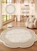 Cream Style Carpets for Living Room Flowers Bedroom Decor Carpet Fluffy Soft Green Irregular Lounge Rug Home Thicken Floor Mat