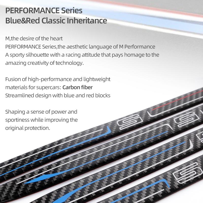 For BMW F10 F18 Series 5 Carbon Fiber Car Door Sills Anti-Scuff Stickers Threshold Trim Strips Welcome Pedal Protect Accessories Ydbn48
