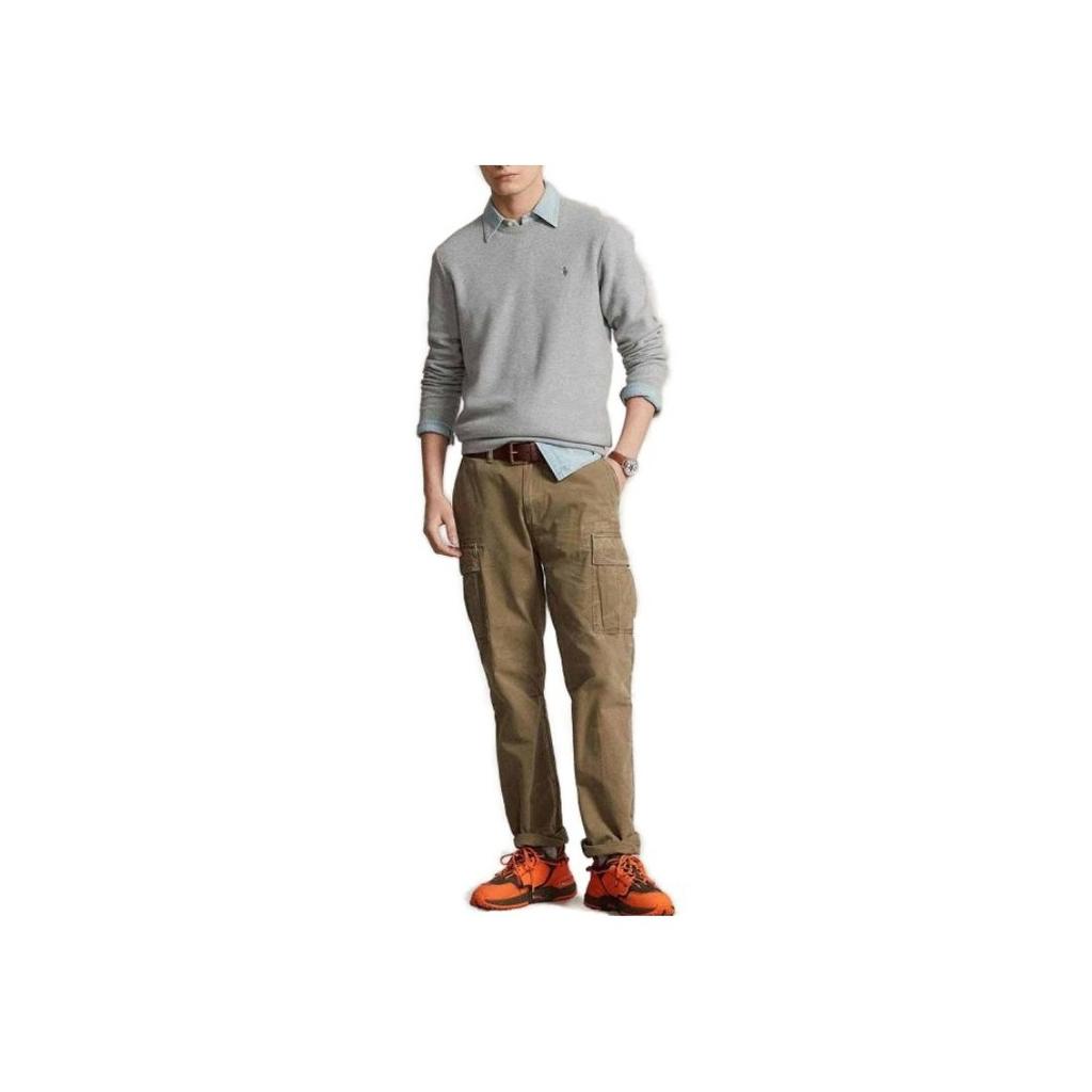 Polo Ralph Lauren Solid Color Crew Neck Fitted Sweater Men Sweater Gray 710918163002-020