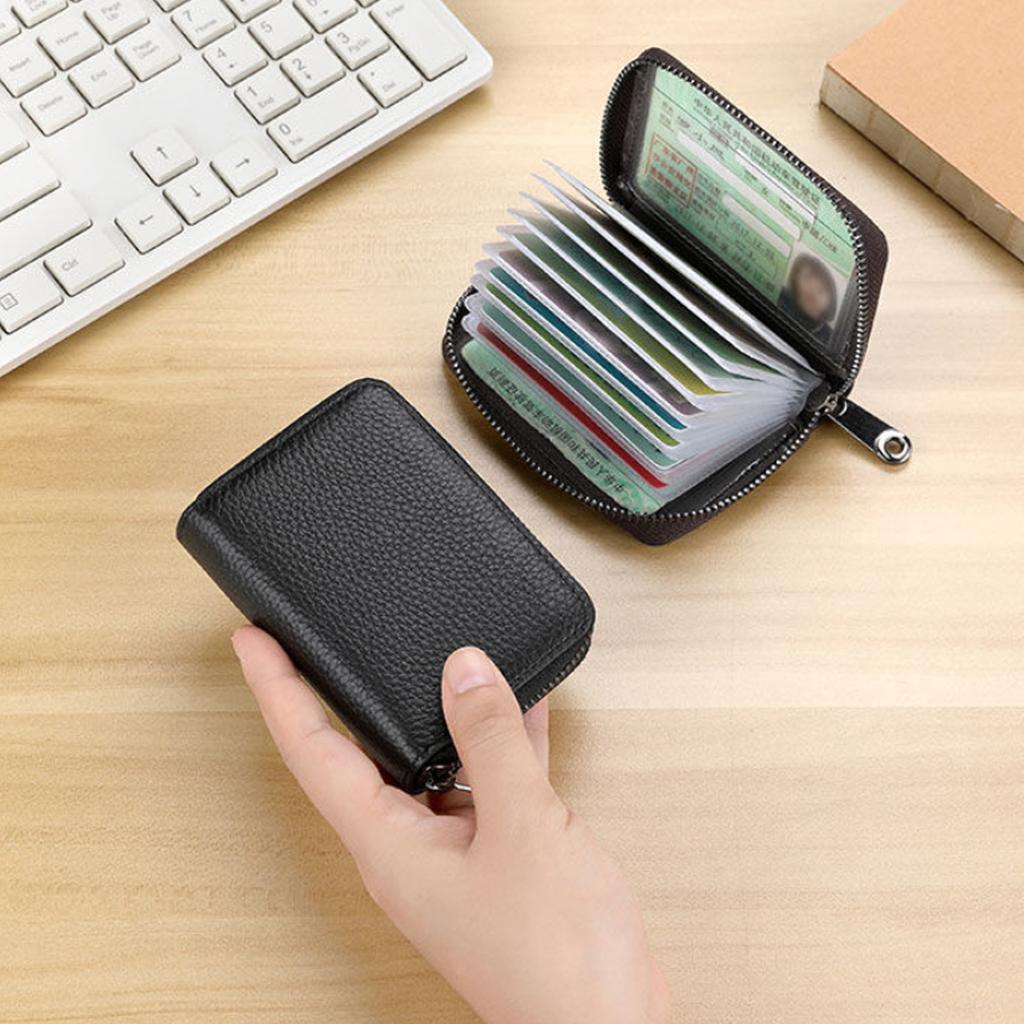 Classic Multi-card Storage Bag Man Wallet with Zipper Women Coin Purse 22 Bits Unisex Solid Color Credit Card Holder