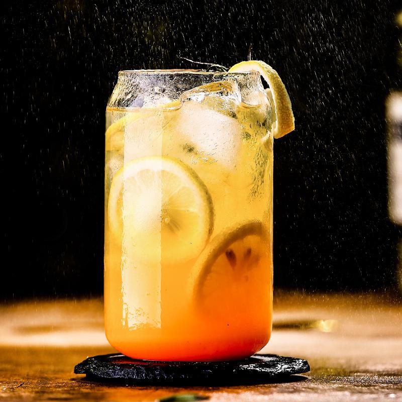 390ml 13oz 540ml 18oz Drinking Glass Cup Beer Can Shape Mug Heat Resistant Tumbler With Glass Straw