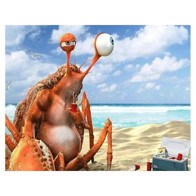 Full Drill 5D DIY Diamond Painting Seaside Cartoon Crab Embroidery Cross Stitch