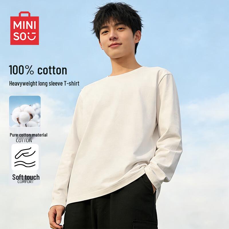 MINISO Men's Spring American Heavyweight Long-Sleeve T-Shirt