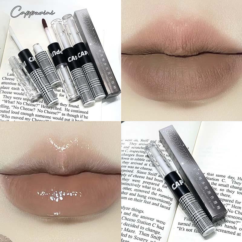 

Cappuvini Houndstooth Raincoat Lip Glaze: Plump Matte & Soft Mist Lipstick
