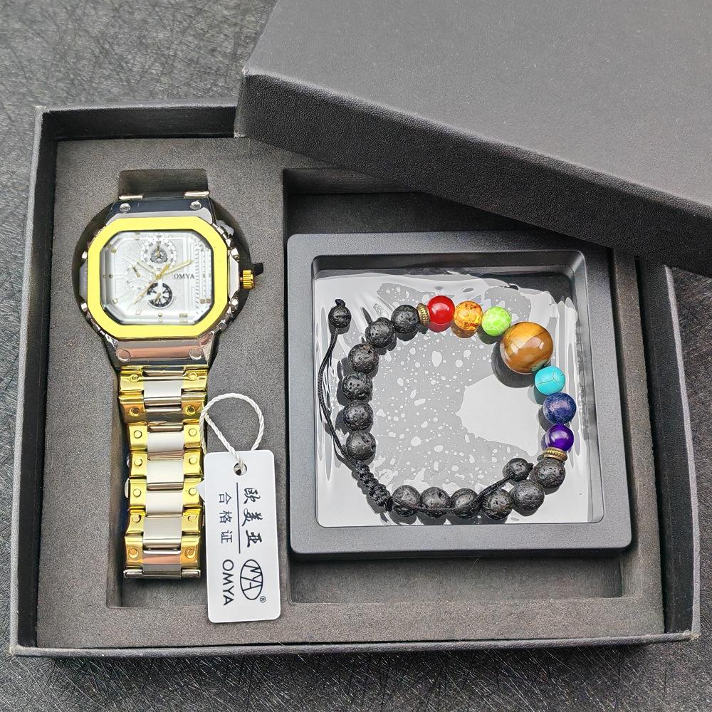 

Мужские часы набор + часы + набор + кварцевые часы браслет коробка набор + часы + подарок + набор амазонка