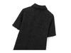 2024 Fall/Winter European & American Women's Textured Short Sleeve Shirt Dress with Turn-Down Collar