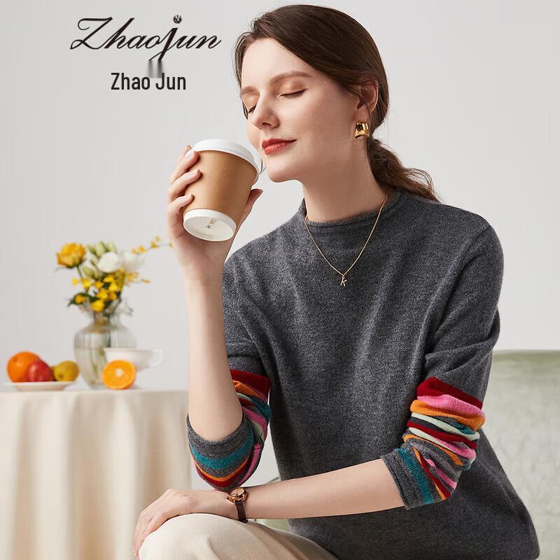 

Zhaojun Women s Cashmere Mock Neck Sweater L