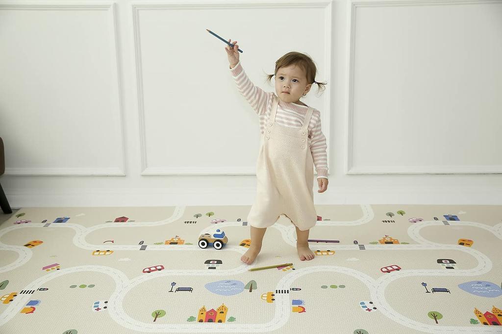 Little fluffy kids play Circle size M Princess, flame-retardant, reversible, mat, Raum,