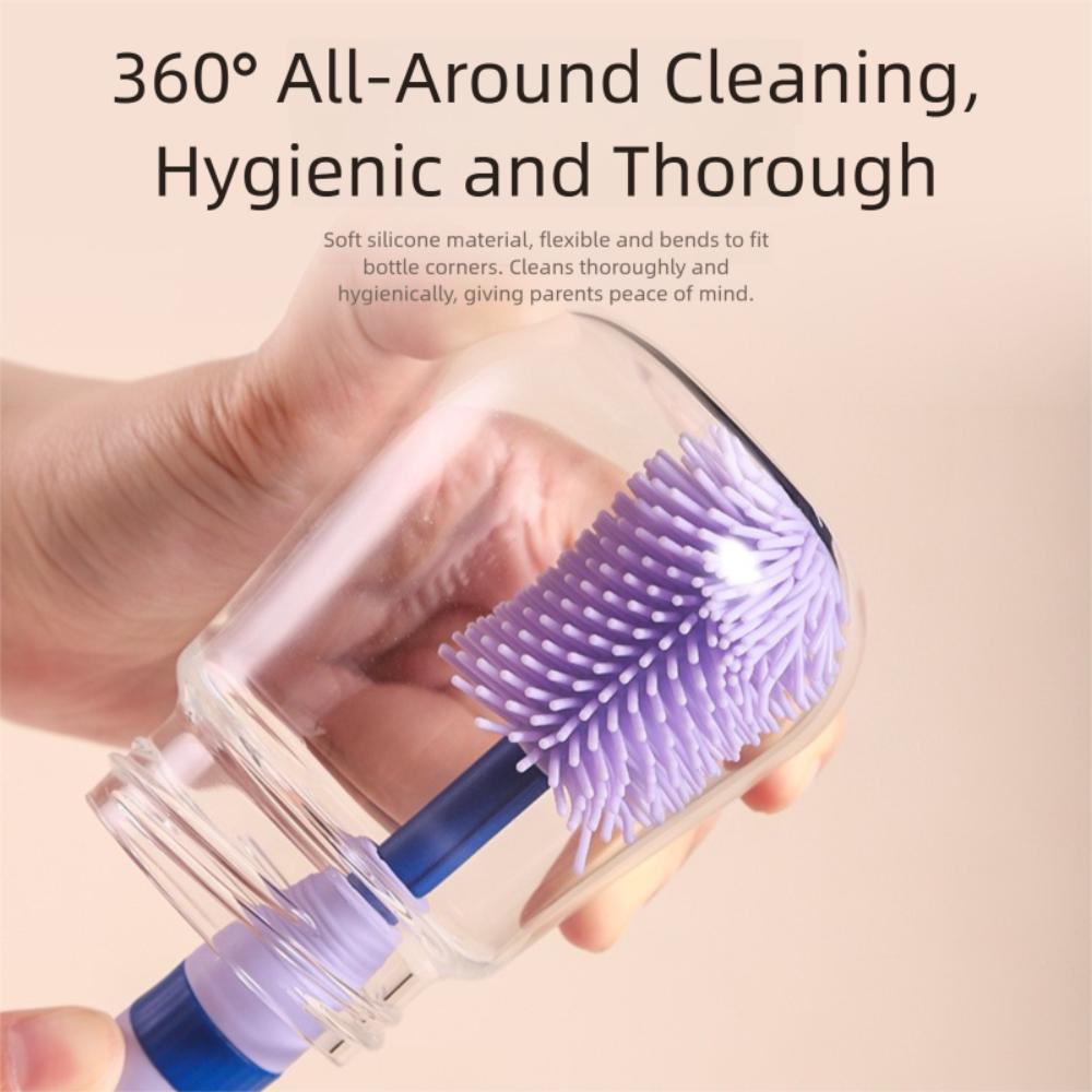 Silikon Flaschenreinigungsbürsten-Set mit Aufbewahrungsbox Baby-Nippelbürsten-Set Outdoor-Reise